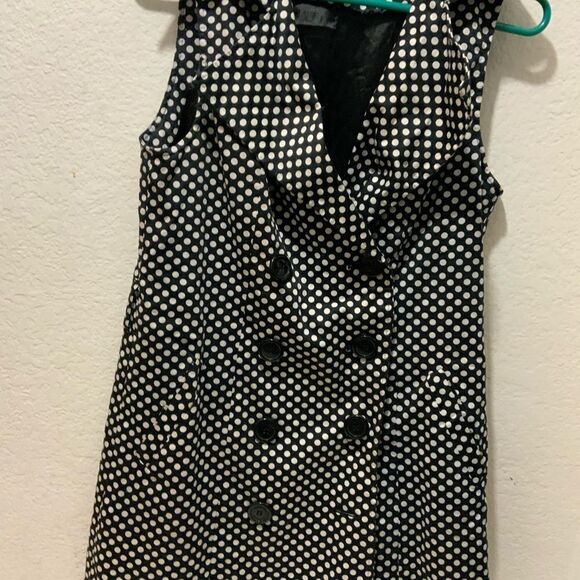 Vertigo Paris - Vintage Black and White Pinafore Tie Front Mini Dress size M - Picture 10 of 10